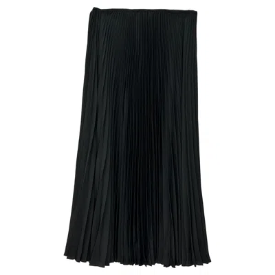 Joseph Pleated Midi Skirt In Black Polyester