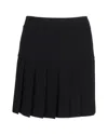 Joseph Pleated Mini Skirt In Black Polyester In Black