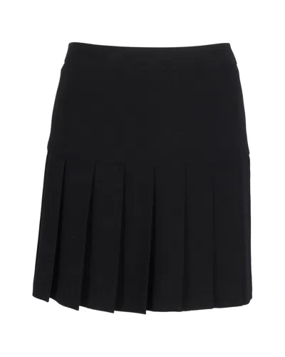 Joseph Pleated Mini Skirt In Black Polyester