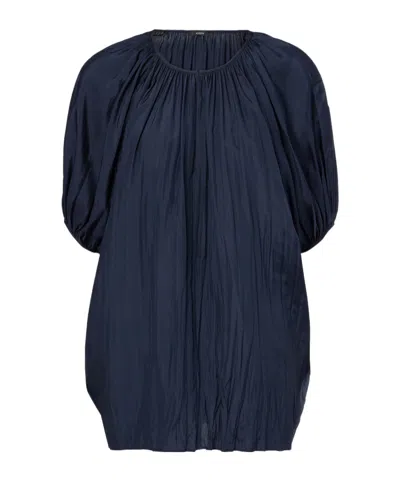 Joseph Pleated Short-sleeved Blouse In Animal Print