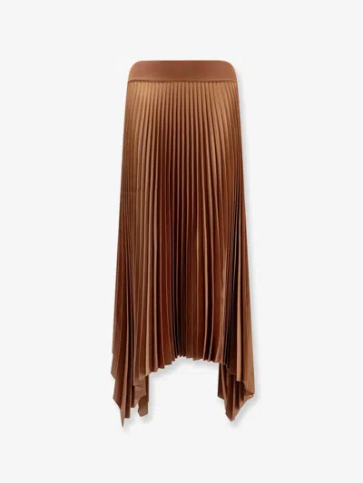Joseph Pleated Skirt In Brown