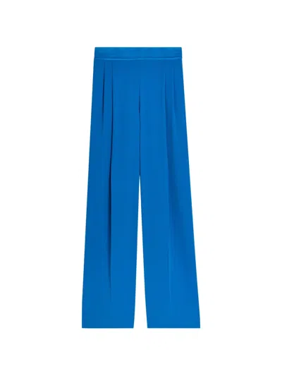 Joseph Pleated Wide-leg Trousers In Blue