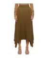 Joseph Womens Khaki Ade Pleated Wool-blend Midi Skirt In Brown
