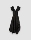 Joseph Plumet Draped Habotai Silk Maxi Dress In Black