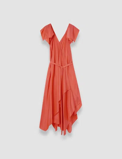 Joseph Plumet Habotai Silk Dress In Orange