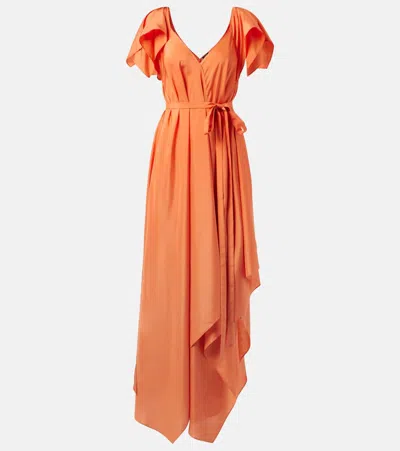 Joseph Plumet Ruffled Silk Maxi Dress