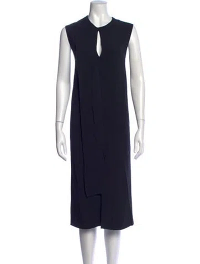 Pre-owned Joseph Plunge Neckline Knee-length Dress In Blue