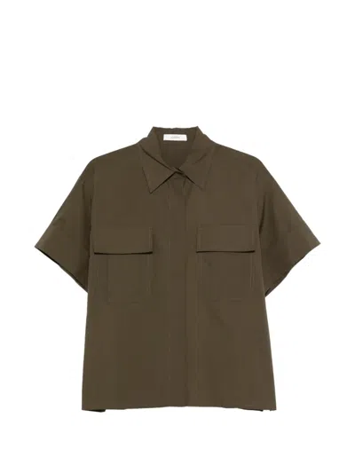 Joseph Pocket Poplin Shirt In Brown
