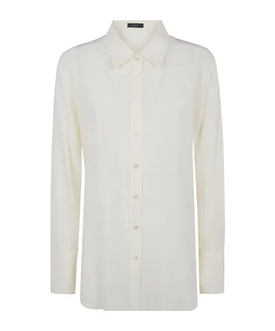 Joseph Pointed Collar Long-sleeved Shirt In Neutral