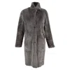 Joseph Polar Skin Brittany Coat In Grey Sheepskin In Grey