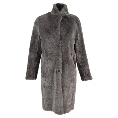 Joseph Polar Skin Brittany Coat In Grey Sheepskin