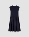Joseph Womens Navy Dropped-waist Relaxed-fit Cotton-jersey Midi Dress In Navy