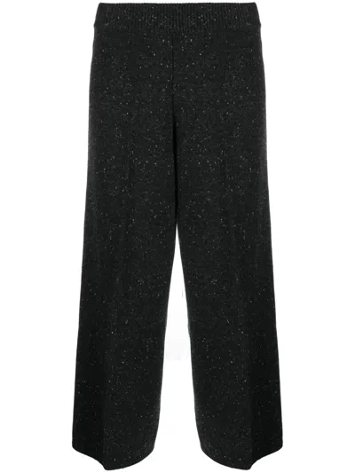 Joseph Pressed-crease Merino Cropped Trousers In Black