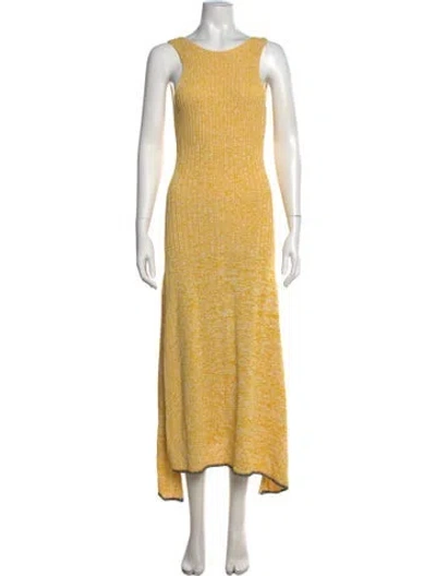 Pre-owned Joseph Printed Long Dress In Yellow