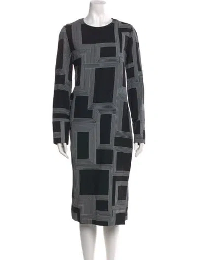 Pre-owned Joseph Printed Midi Length Dress In Black