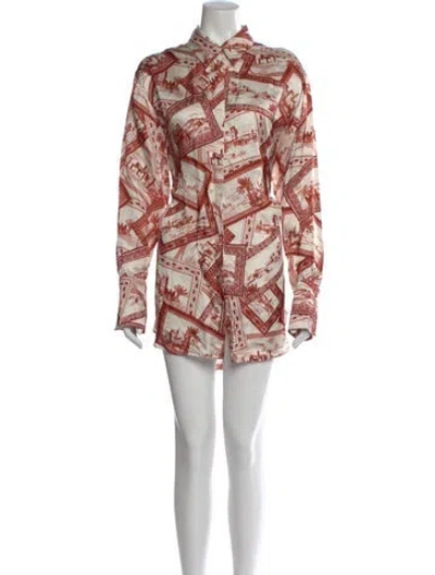Pre-owned Joseph Printed Mini Dress In White