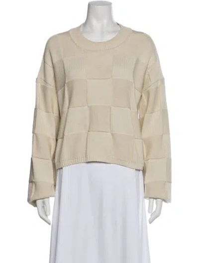 Pre-owned Joseph Printed Scoop Neck Sweater In White