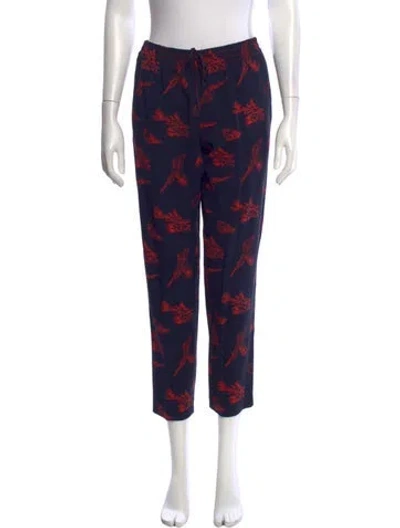 Pre-owned Joseph Printed Straight Leg Pants In Red