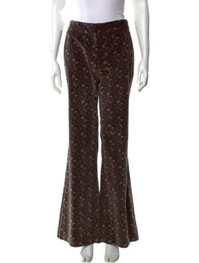 Pre-owned Joseph Printed Wide Leg Pants In Brown