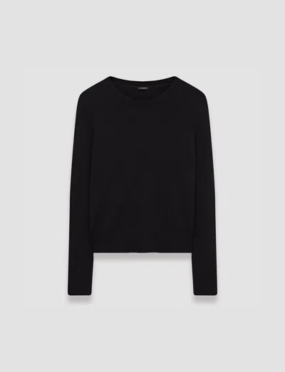 Joseph Pure Cashmere Round Neck Jumper In Black