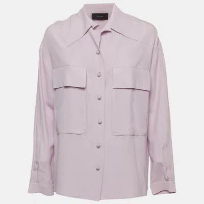 Pre-owned Joseph Purple Silk Crepe Patch Pocket Shirt M