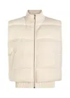 Joseph Womens Ivory Quilted Ribbed Wool-knit Down Gilet Xs In Neutral