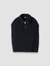 Joseph Raffet Fisherman Rib Cashmere Vest In Black