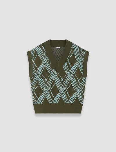 Joseph Rahma Check Cotton Silk Knit Vest In Multi