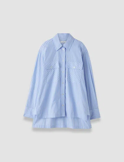 Joseph Ranya Cotton Stripe Shirt In Blue