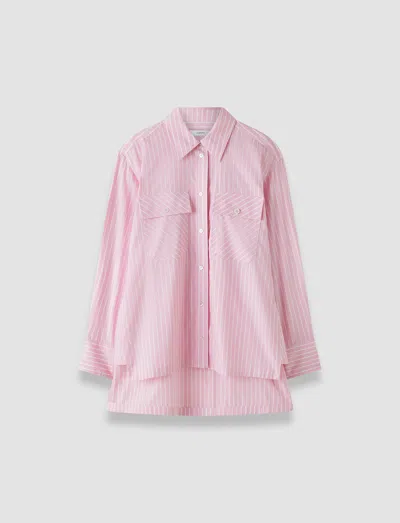 Joseph Ranya Cotton Stripe Shirt In Pink