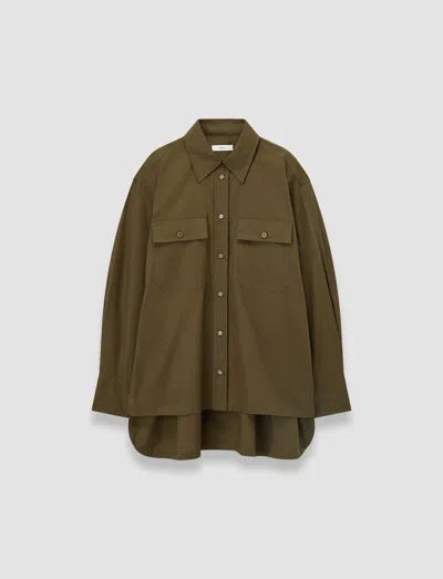 Joseph Ranya Poplin Cotton Shirt In Green