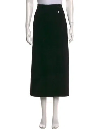Pre-owned Joseph Raw-edge Trim Midi Length Skirt In Black