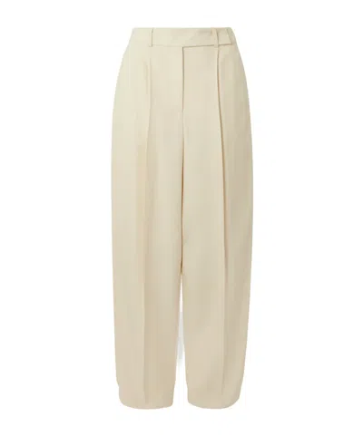 Joseph Rayen Pleated Woven Wide-leg Pants In Neutral