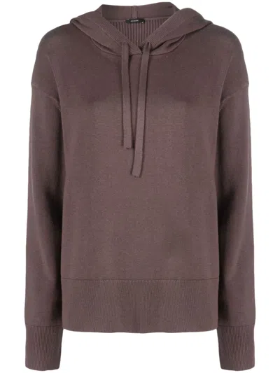 Joseph Relaxed Fit Brown Cashmere-cotton Hoodie In Purple