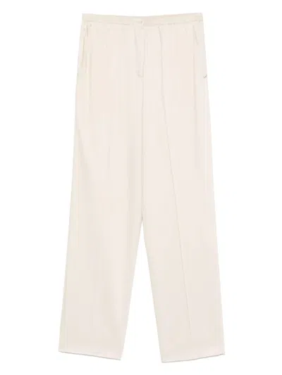 Joseph Relaxed Wide-leg Trousers With High Elastic Waistband In Neutral