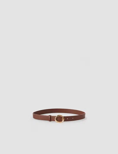 Joseph Rene Textured Leather Belt In Brown