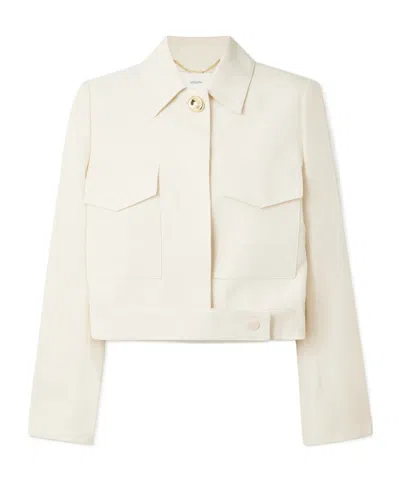 Joseph Renoir Cropped Woven Jacket In White