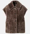 Joseph Reversible Shearling And Leather Vest In Brown