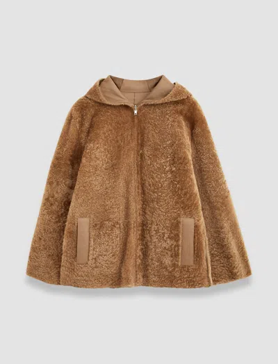 Joseph Reversible Shearling Cosser Coat In Oak