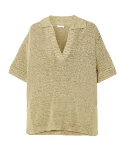 Joseph Rian Knitted Polo Shirt In Brown
