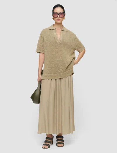 Joseph Rian Knit Cotton-blend Polo Top In Green