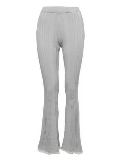 Pre-owned Joseph Ribbed Flared Trousers In Blue