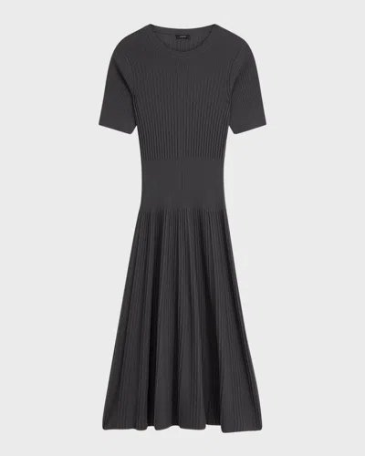 Joseph Ribbed Knit Midi Sweater Dress In Slate
