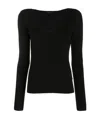 Shop Joseph Ribbed-knit Scoop-neck Top In Black