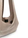 Joseph Ribbed Knit Shoulder Bag In Soft Grey Fabric In Multi
