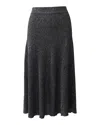Joseph Ribbed Midi Skirt In Metallic Grey Viscose Lurex In Grey