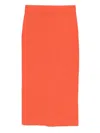 Joseph Ribbed Midi Skirt In Orange