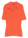 Joseph Womens Sundown Ribbed V-neck Knitted Polo Top Xs In Pink