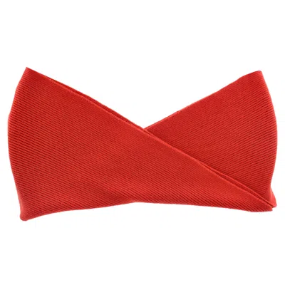 Joseph Ribbed Scarf In Red Cashmere