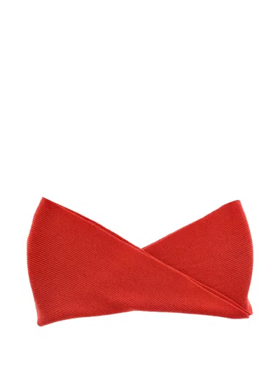 Pre-owned Joseph Ribbed Scarf In Red